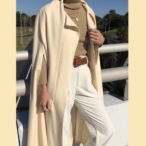 Cream Wool Cape Coat